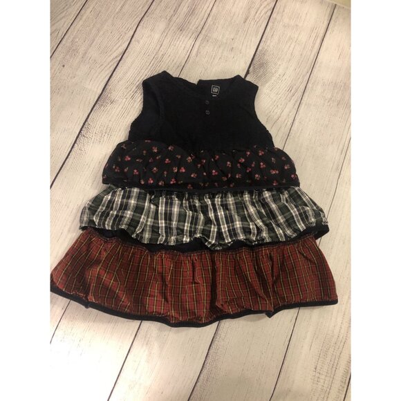Gap Size 18-24 M Cord & Print Tiered Dress - Picture 1 of 5
